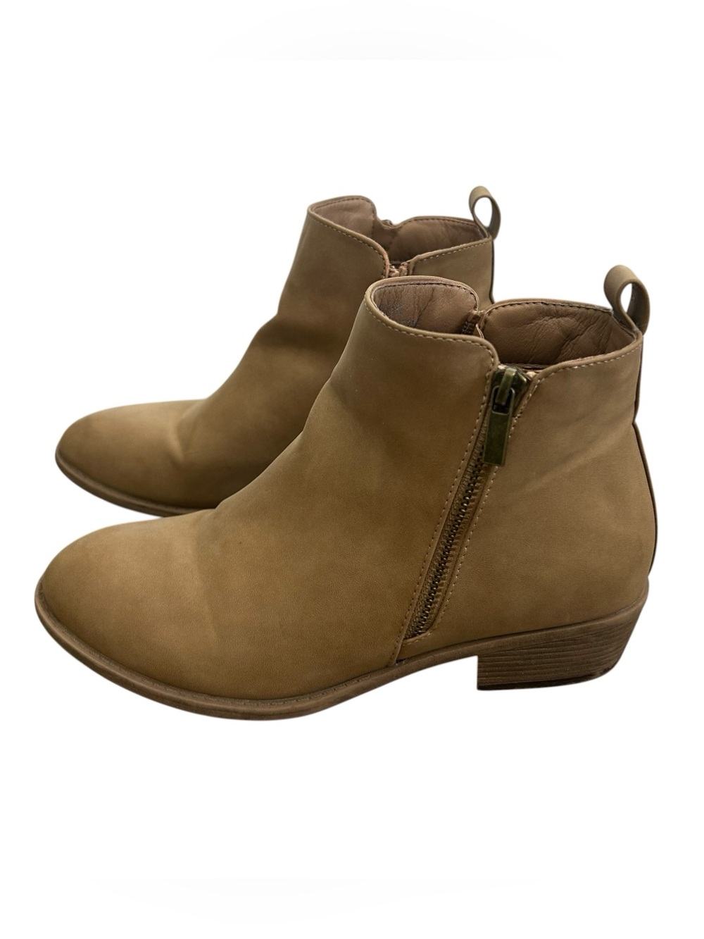 Tan Brown Jeossy Milan Heeled Booties Shoes Casual Everyday Style Women’s Size 8